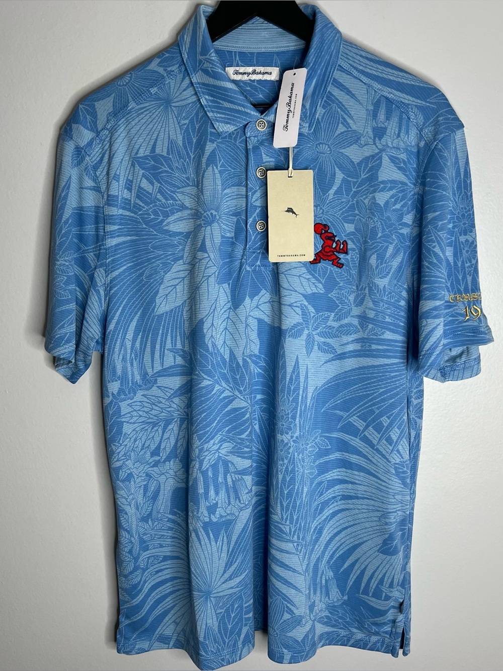 Tommy Bahama Santiago Paradise St. Louis Crusaders Polo Shirt Men Large Blue NWT